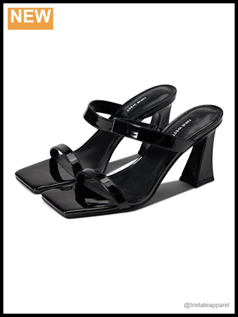 Nine West Womens Darlb3 Strappy High Heeled Sandals Slide Block Heel Square